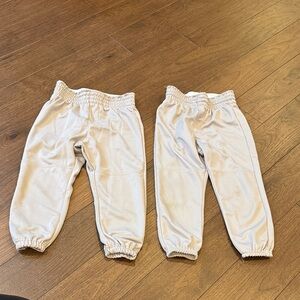 Allison‎ Baseball Pants Kids Elastic Waist - Light Gray - Size Small